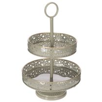 Artículo Bandeja decorativa de dos niveles con asa, diseño de estrella, 49 cm.