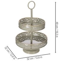 Artículo Bandeja decorativa de dos niveles con asa, diseño de estrella, 49 cm.