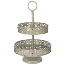 Artículo Bandeja decorativa de dos niveles con asa, diseño de estrella, 49 cm.