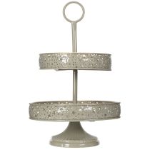 Artículo Bandeja decorativa de dos niveles con asa, diseño de estrella, 49 cm.