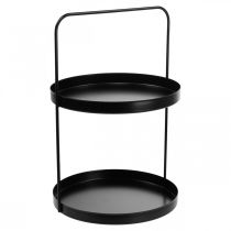 Soporte para pasteles bandeja decorativa estante de mesa metal negro H30cm Ø20cm