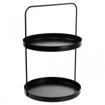 Artículo Soporte para pasteles bandeja decorativa estante de mesa metal negro H30cm Ø20cm