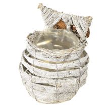 Artículo Búho para plantar blanco 23cm