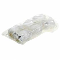 Artículo Búho decorativo con corona para colgar blanco, purpurina 6,5 × 8cm 6ud.