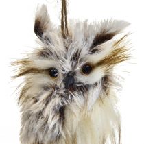 Búho decorativo figuras de búhos pequeños, decoración de animales del bosque 11cm blanco-marrón 2ud