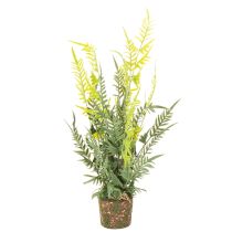 Artículo Helecho artificial con cepellón para decoración del hogar y la oficina, 57 cm.
