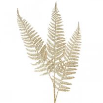 Deco helecho planta artificial oro brillo decoración navideña 74cm
