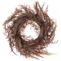 Artículo Corona artificial con ramas de helecho, decoración otoñal, 35 cm.