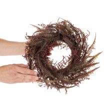 Artículo Corona artificial con ramas de helecho, decoración otoñal, 35 cm.