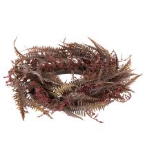Artículo Corona artificial con ramas de helecho, decoración otoñal, 35 cm.