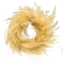 Guirnalda de plumas amarilla pequeña Ø11cm decoración de plumas reales guirnalda decoración de pascua