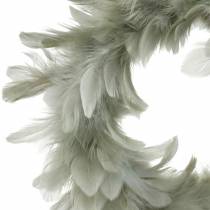 Guirnalda de plumas decoración Pascua gris Ø16,5cm plumas reales