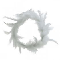 Guirnalda de Plumas Blanca Ø20cm Guirnalda Deco Primavera Plumas Reales 3pcs