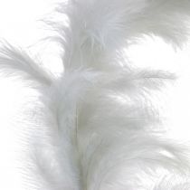 Artículo Corona de plumas blanca Ø25cm Decoración de Pascua corona decorativa de plumas reales 2 piezas