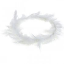 Artículo Corona de plumas blanca Ø25cm Decoración de Pascua corona decorativa de plumas reales 2 piezas