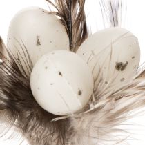 Artículo Estacas decorativas de ramas de plumas con plumas naturales, decoración de Pascua para arreglos elegantes, 37 cm, 12 piezas