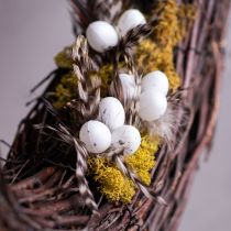 Artículo Estacas decorativas de ramas de plumas con plumas naturales, decoración de Pascua para arreglos elegantes, 37 cm, 12 piezas