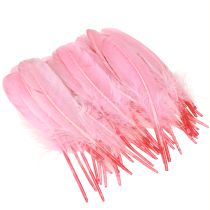 Artículo Plumas para manualidades Plumas de ganso rosa 18cm - 20cm 20g x 2uds