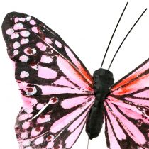 Mariposa en el alambre Rosa 11cm 12pcs