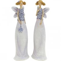 Hadas de flores, decoración de primavera, duendes de flores violeta H19/19,5cm juego de 2