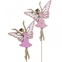 Decoración de flores, duende para pegar, decoración de primavera, enchufe decorativo hada bailando naturaleza, rosa 6 piezas