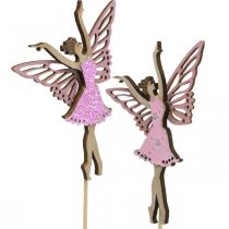 Decoración de flores, duende para pegar, decoración de primavera, enchufe decorativo hada bailando naturaleza, rosa 6 piezas