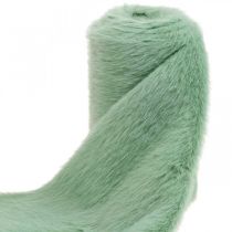 Cinta de pelo decorativa verde camino de mesa de piel sintética de piel de menta 15 × 150cm