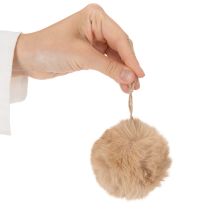Artículo Pompones decorativos para colgar, bola de pelo suave, 7 cm, 6 unidades