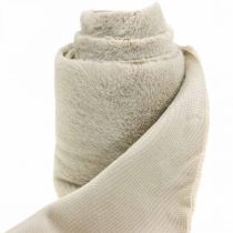 Artículo Camino de mesa piel sintética beige, banda de mesa piel decorativa 15×200cm