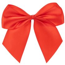 Artículo Lazo decorativo rojo, preatado para manualidades y empaquetado, 11 cm, 25 unidades