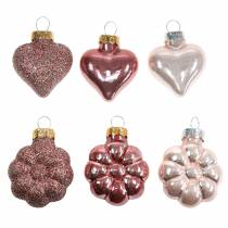 Artículo Mini arbol de navidad decoracion mix surtido cristal rosa, rosa 12 piezas