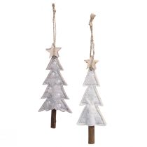 Artículo Adornos navideños de fieltro para árbol de Navidad, beige/crema, 17 cm, juego de 6