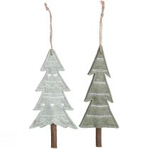 Artículo Adornos de fieltro para árbol de Navidad, verde, 20 cm, juego de 4
