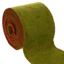 Artículo Cinta de fieltro de lana bicolor para macetas de floristería, verde/rojo, 15 cm x 5 m
