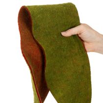 Artículo Cinta de fieltro de lana bicolor para macetas de floristería, verde/rojo, 15 cm x 5 m