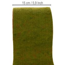 Artículo Cinta de fieltro de lana bicolor para macetas de floristería, verde/rojo, 15 cm x 5 m