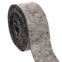 Artículo Cinta de fieltro, correa para macetas, 100% lana, gris/negro, 7,5 cm de ancho, 5 m de largo