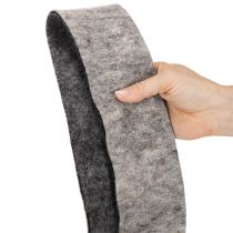 Artículo Cinta de fieltro, correa para macetas, 100% lana, gris/negro, 7,5 cm de ancho, 5 m de largo