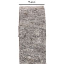 Artículo Cinta de fieltro, correa para macetas, 100% lana, gris/negro, 7,5 cm de ancho, 5 m de largo
