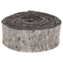 Artículo Cinta de fieltro, correa para macetas, 100% lana, gris/negro, 7,5 cm de ancho, 5 m de largo