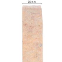 Artículo Cinta de fieltro bicolor para agarraderas, hecha de lana pura, naranja/multicolor, 7,5 cm de ancho, 5 m de largo.