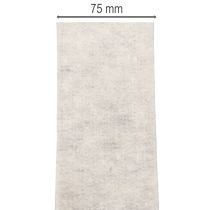 Artículo Cinta de fieltro bicolor, blanca/gris, hecha de 100% lana, 7,5 cm de ancho, 5 m de largo.