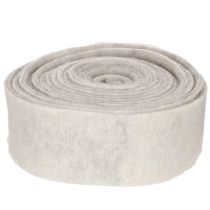 Artículo Cinta de fieltro bicolor, blanca/gris, hecha de 100% lana, 7,5 cm de ancho, 5 m de largo.