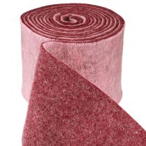 Artículo Cinta de fieltro cinta decorativa fieltro de lana rosa baya bicolor 15cm 5m