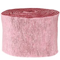 Artículo Cinta de fieltro cinta decorativa fieltro de lana rosa baya bicolor 15cm 5m