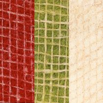 Artículo Cinta de fieltro rejilla de yute en verde rojo blanco 15x100cm 3 piezas