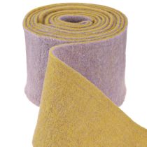 Artículo Cinta de fieltro, cinta de maceta, cinta de lana bicolor amarillo mostaza, violeta 15cm 5m