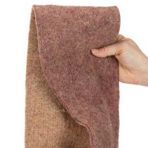 Artículo Cinta de fieltro bicolor de lana, 100% lana, morado/marrón, 15 cm x 5 m