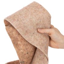 Artículo Cinta de fieltro de lana bicolor, se vende por metro para proyectos creativos, marrón/blanco, 15 cm x 5 m