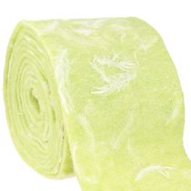 Artículo Cinta de fieltro cinta de lana tela decorativa plumas verde claro fieltro de lana 15cm 5m